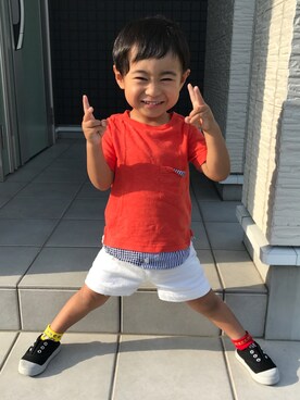☁︎•ꇵ͒•`s☺︎+sa*॰¨̮さん（キッズ・90cm）の夏コーディネート