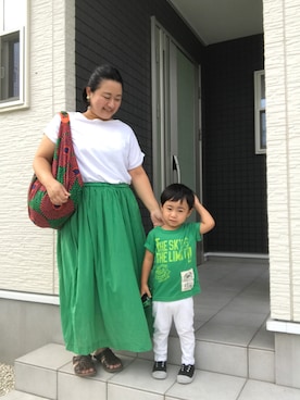 「アイテム（ピアス（両耳用））」を使った、☁︎•ꇵ͒•`s☺︎+sa*॰¨̮さん（レディース・153cm・30代）の夏コーディネート