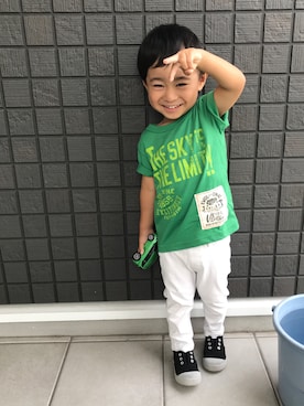 ☁︎•ꇵ͒•`s☺︎+sa*॰¨̮さん（キッズ・90cm）の夏コーディネート