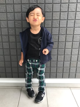☁︎•ꇵ͒•`s☺︎+sa*॰¨̮さん（キッズ・90cm）の秋コーディネート