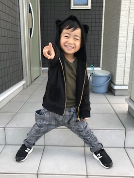 ☁︎•ꇵ͒•`s☺︎+sa*॰¨̮さん(キッズ・90cm)の秋コーディネート