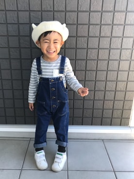 「Prism Stone（プリズムストーン）のアイテム」を使った、☁︎•ꇵ͒•`s☺︎+sa*॰¨̮さん（キッズ・90cm）の秋コーディネート