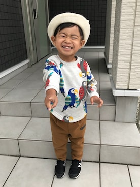 「Prism Stone（プリズムストーン）のアイテム」を使った、☁︎•ꇵ͒•`s☺︎+sa*॰¨̮さん（キッズ・90cm）の秋コーディネート