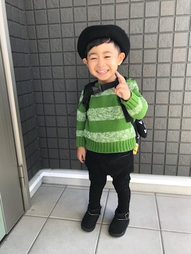 「Prism Stone（プリズムストーン）のアイテム」を使った、☁︎•ꇵ͒•`s☺︎+sa*॰¨̮さん（キッズ・90cm）の冬コーディネート