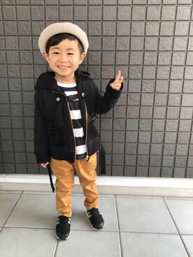 「Right-on（ライトオン）のアイテム（バッグ）」を使った、☁︎•ꇵ͒•`s☺︎+sa*॰¨̮さん（キッズ・90cm）の春コーディネート