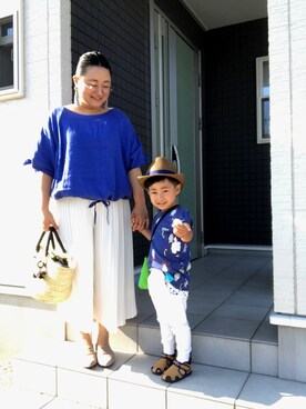 「アイテム（ピアス（両耳用））」を使った、☁︎•ꇵ͒•`s☺︎+sa*॰¨̮さん（レディース・153cm・30代）の夏コーディネート