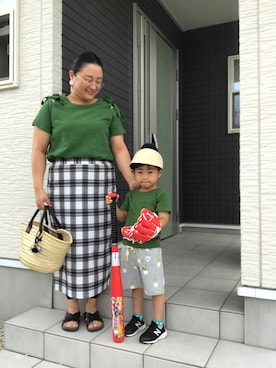 「アイテム（ピアス（両耳用））」を使った、☁︎•ꇵ͒•`s☺︎+sa*॰¨̮さん（レディース・153cm・30代）の夏コーディネート