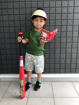 ☁︎•ꇵ͒•`s☺︎+sa*॰¨̮さん（キッズ・90cm）の夏コーディネート