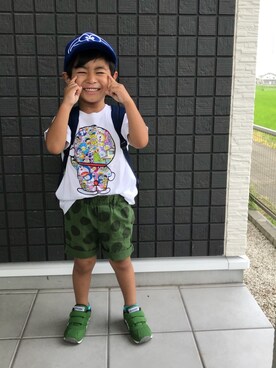 ☁︎•ꇵ͒•`s☺︎+sa*॰¨̮さん（キッズ・90cm）の夏コーディネート