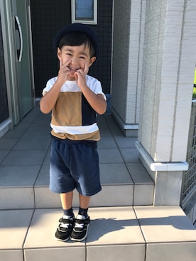 ☁︎•ꇵ͒•`s☺︎+sa*॰¨̮さん（キッズ・100cm）の夏コーディネート