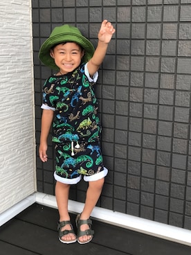 ☁︎•ꇵ͒•`s☺︎+sa*॰¨̮さん（キッズ・100cm）の夏コーディネート