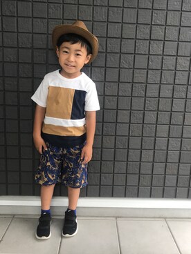 ☁︎•ꇵ͒•`s☺︎+sa*॰¨̮さん（キッズ・100cm）の夏コーディネート