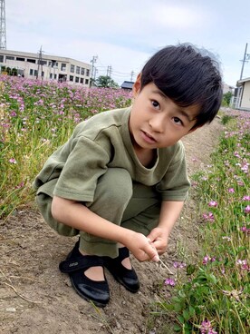 ☁︎•ꇵ͒•`s☺︎+sa*॰¨̮さん（キッズ・110cm）の春コーディネート