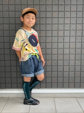 ☁︎•ꇵ͒•`s☺︎+sa*॰¨̮さん（キッズ・110cm）の夏コーディネート