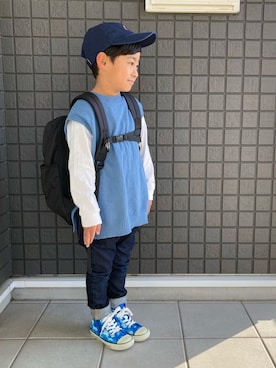 「WEGO（ウィゴー）のアイテム（キャップ）」を使った、☁︎•ꇵ͒•`s☺︎+sa*॰¨̮さん（キッズ・110cm）の冬コーディネート