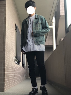「kutir」｜「アイテム（デニムジャケット）」を使った、ショーさん（メンズ・173cm）の春コーディネート