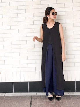 「スカーチョ」｜uca.さん（レディース・163cm）の夏コーディネート