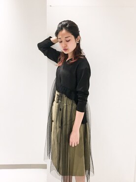 「OSMOSIS（オズモーシス）のアイテム（トレンチコート）」を使った、uca.さん（レディース・163cm）の秋コーディネート