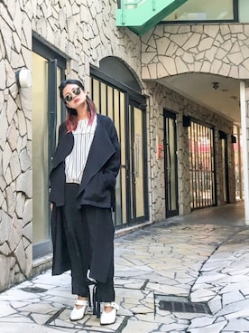 「黒パンツ」｜uca.さん（レディース・163cm）の秋コーディネート