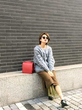 「ケーブル編み」｜uca.さん（レディース・163cm）の秋コーディネート