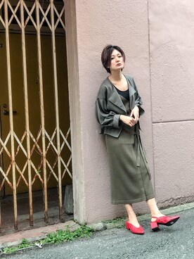 「OSMOSIS（オズモーシス）のアイテム（ブルゾン）」を使った、uca.さん（レディース・163cm）の春コーディネート
