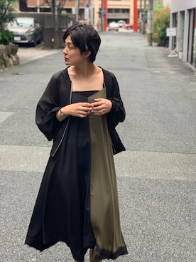 「OSMOSIS（オズモーシス）のアイテム（ブルゾン）」を使った、uca.さん（レディース・163cm）の夏コーディネート
