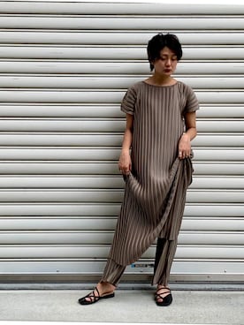 「プリーツ」｜uca.さん（レディース・163cm）の夏コーディネート