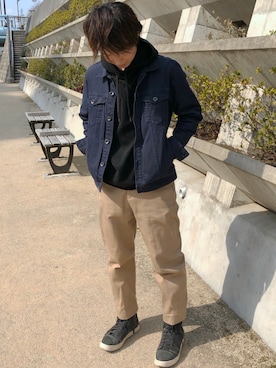 「URBAN RESEARCH Sonny Label（アーバンリサーチサニーレーベル）のアイテム（チノパンツ）」を使った、Ippo さん（メンズ・166cm）の春コーディネート