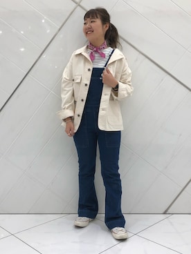 「Wrangler」｜「アイテム（オールインワン・サロペット）」を使った、seikaさん（レディース・156cm）の冬コーディネート