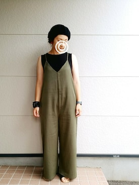 「OVoVO（オーヴォ）のアイテム（サロペット/オーバーオール）」を使った、siii.Hさん（レディース・156cm）の夏コーディネート