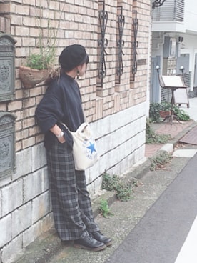 「スウェットコーデ」｜「アイテム（ハンチング/ベレー帽）」を使った、はつこさん（レディース・161cm）の秋コーディネート