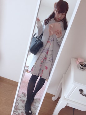 L Est Rose レストローズ の フラワープリントジャガードワンピース ワンピース Wear
