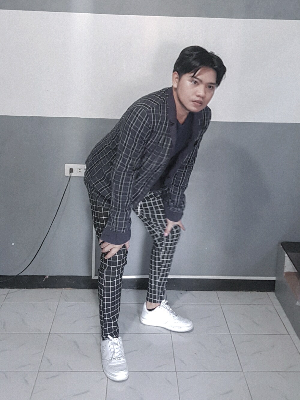 「NIKE、philippines、pinoy、hot、quarantine、stripes、casual、asian」｜「The Style Loftのアイテム（トップス、ブルー系）」を使った、Kerwinさん（メンズ・170cm）の夏コーディネートの1枚目の写真