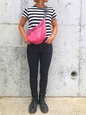 「Dr. Martens（ドクターマーチン）のDr.ﾏｰﾁﾝ　1460　8ホール（ブーツ）」を使った、NAKAYANさん（レディース・154cm）の夏コーディネート