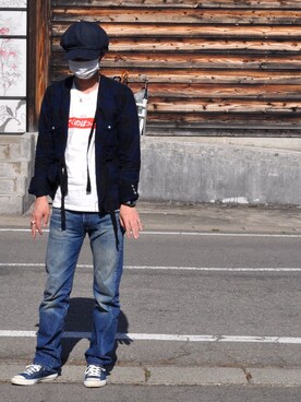 「TAKAHIROMIYASHITATheSoloIst.（タカヒロミヤシタザソロイスト）のアイテム（キャスケット）」を使った、keiGさん（メンズ・175cm）の春コーディネート