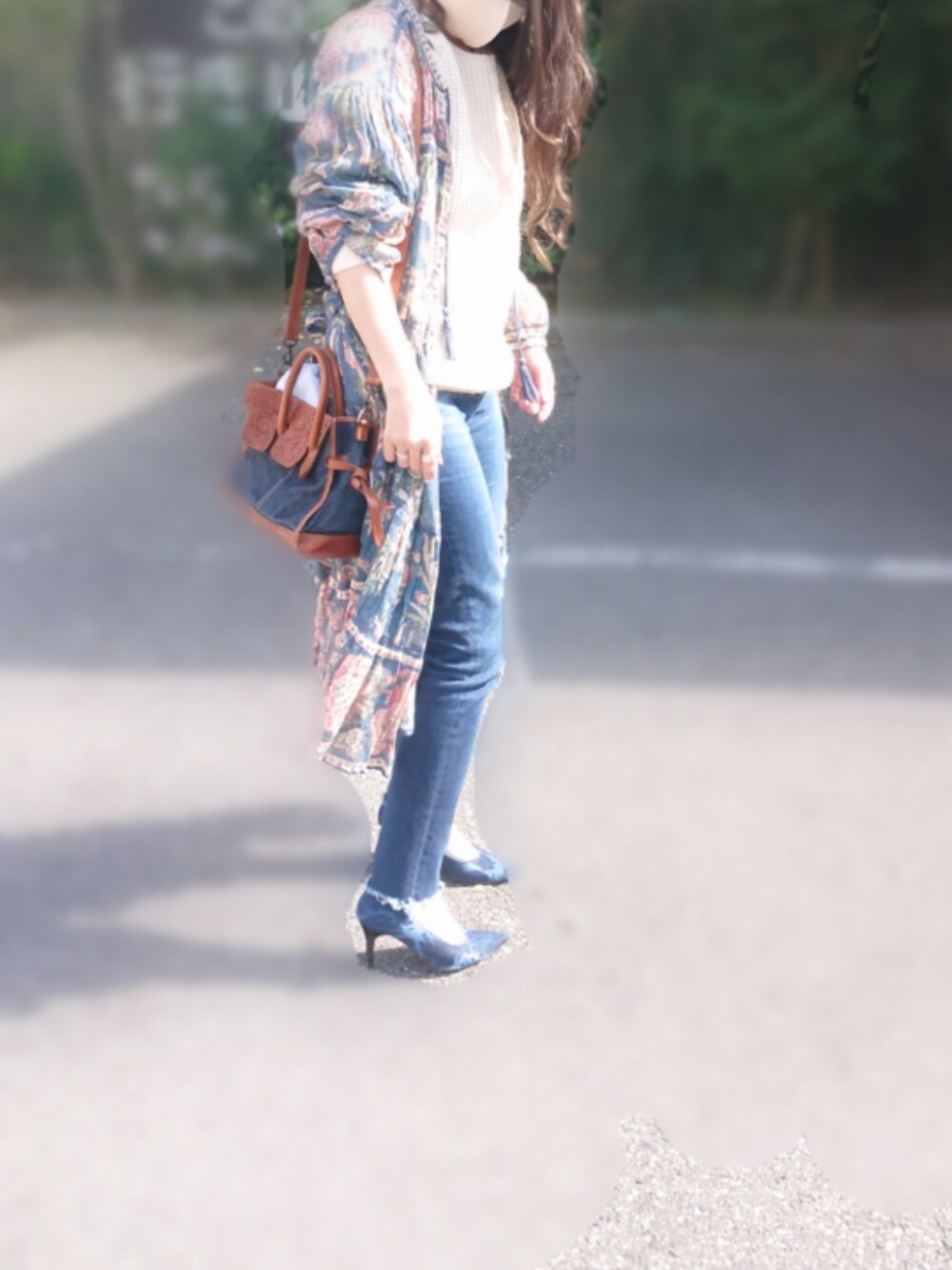 goa 3way カービング デニム バーキン風 mini goa（ゴア）の「カービング デニム バーキン風 MINI TOTE BAG