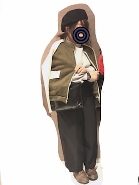 「COQULE（コクレ）のアイテム（ブルゾン）」を使った、ぺーさん（レディース・159cm）の冬コーディネート