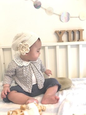 「sense of wonder（センスオブワンダー）のアイテム（帽子）」を使った、yuyuさん（キッズ・60cm）の秋コーディネート