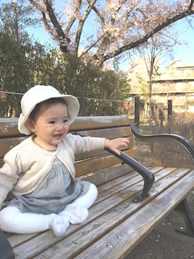 「sense of wonder（センスオブワンダー）のアイテム（帽子）」を使った、yuyuさん（キッズ・70cm）の春コーディネート