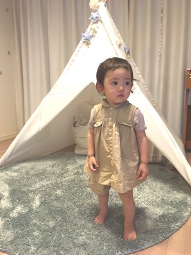 「1歳3ヶ月」｜「アイテム（ワンピース/ドレス）」を使った、yuyuさん（キッズ・70cm）の夏コーディネート