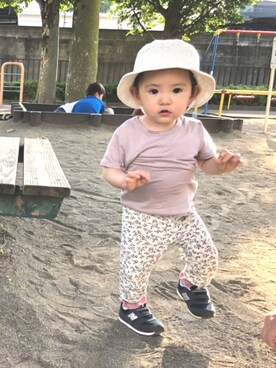 「PATACHOU（パタシュー）のアイテム」を使った、yuyuさん（キッズ・70cm）の夏コーディネート