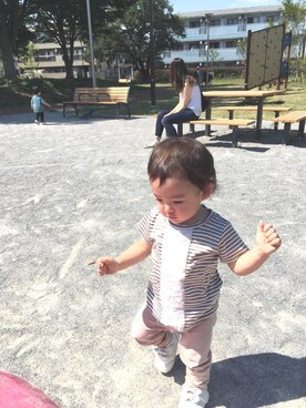 「PATACHOU（パタシュー）のアイテム」を使った、yuyuさん（キッズ・70cm）の夏コーディネート