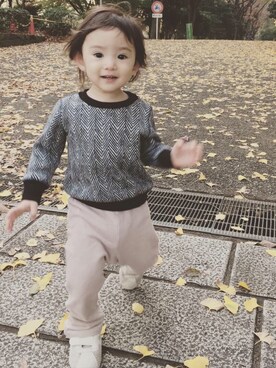 「ARCH & LINE（アーチアンドライン）のアイテム」を使った、yuyuさん（キッズ・80cm）の冬コーディネート