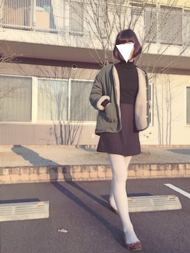 「DHOLIC(ディーホリック)のアイテム(カバーオール)」を使った、mai.さん(レディース・163cm)の冬コーディネート