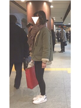 「DHOLIC(ディーホリック)のアイテム(カバーオール)」を使った、mai.さん(レディース・163cm)の冬コーディネート