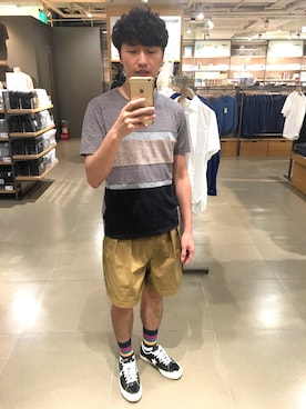 「CONVERSE TOKYO（コンバーストウキョウ）のアイテム（スニーカー）」を使った、Howard bbさん（メンズ・170cm）の夏コーディネート