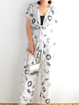 「アイテム（セットアップ、ホワイト系）」を使った、select shop nyaさん（レディース・163cm）の夏コーディネート