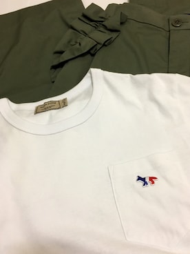 「メゾン キツネ(MAISON KITSUNE)」｜「アイテム（パンツ）」を使った、flowerさん（レディース・165cm）の夏コーディネート