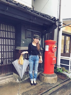 「ISABEL MARANT（イザベルマラン）のアイテム（帽子）」を使った、Hitomi Kitadaさん（レディース・161cm）の秋コーディネート