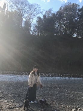 「コンバース ハイカット」｜「アイテム（ハンチング/ベレー帽）」を使った、Hitomi Kitadaさん（レディース・161cm）の冬コーディネート